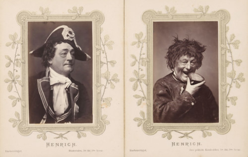 Portrait of Joachim Ludvig Phister as Henrich, Henrich, photograph, page, inscription: