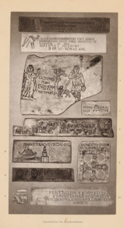 Gravskrifter fra Katakomberne, Ten funerary inscriptions from the Catabombs of Rome, photograph,