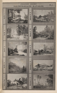 Photo reproduction of ten paintings of landscapes and animals, Johannes Jaeger's Illustrerade