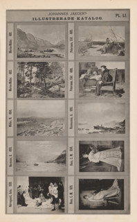 Photo reproduction of ten paintings, Johannes Jaeger's Illustrerade Katalog, reproduction, page,