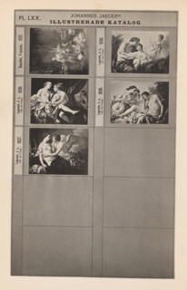 Photo reproduction of five paintings, Johannes Jaeger's Illustrerade Catalog, reproduction, page,