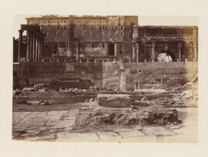Archaeological remains at the Roman Forum in Rome, photograph, page, Roman Forum, c. 1863 - in or