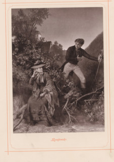 Rangdewuh, Photographic reproduction of a painting of a woman sitting by a brook with a young man