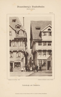 Kaiserstraße und Rehnstoben, View of the Kaiserstraße and the Rehnstoben in Braunschweig,