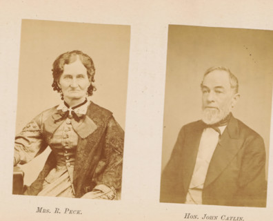Mrs. R. Peck Hon. John Catlin, Portraits of Mrs. Peck and John Catlin, photograph, page,