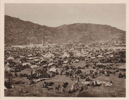 Pilgrim camp in Mina near Mecca during the Hajj, Westlicher Theil des sich von Westen nach Osten
