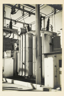 Transformer at an Electric Power Station, United States, photograph, title: '132 kV TRAFO.',