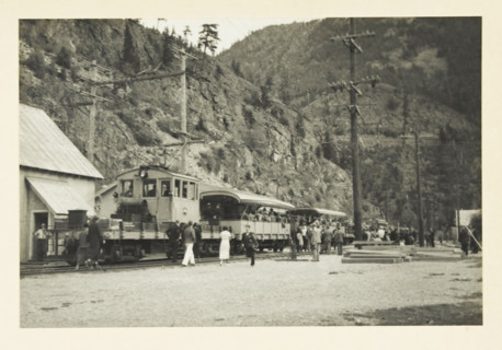 Mountain train in the valley of the Skagit River, Washington state, United States, Mountain railway
