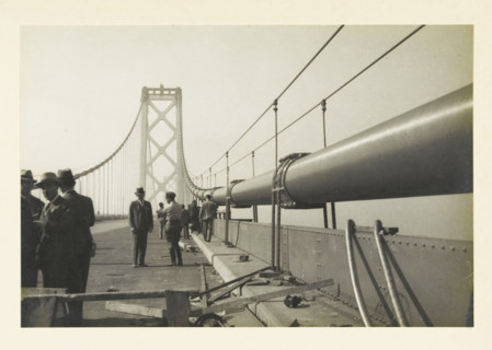 Oakland Bridge, San Francisco, United States, Upper Driving Deck Oakland Bridge, photograph, title: