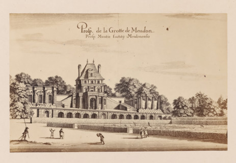 Photo reproduction of a design for the grotto at the Château de Meudon, photograph, reproduction,