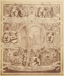 Photo reproduction of a drawing of a family tree, from Henry I, Count of Limburg, to Walram III,