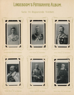 Six reproductions of photographic and painted portraits of European monarchs, Reigning monarchs,