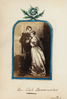 The Black Brunswicker, album page, photograph, The painting 'The Black Brunswicker' by Millais.