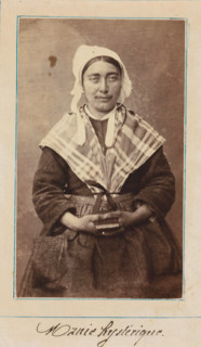 Portrait of a patient in a lunatic asylum, possibly Salpêtrière, photograph, : 'hysterical mania',