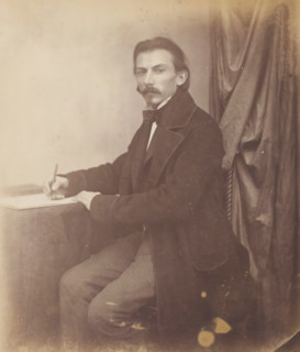 Portrait of Marggraf, architect, drawing with pencil in his hand, photograph, inscription: