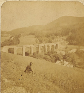 The Semmering. Viaduct Adlitzgrapen. Austria, View of an alpine landscape with the Fleischmann