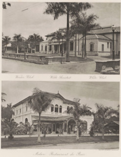 Witte Sociëteit (above) and restaurant De Boer (below) in Medan, Witte Sociëteit (above), Medan.