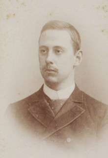 Portrait of a young man, album page, photograph, carte-de-visite, This photo is part of an album.,