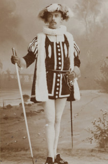 Portrait of Arnold Cornelis Maas Geesteranus in costume, album page, photograph, carte-de-visite,
