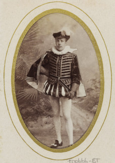 Portrait of Johannes Pieter Stephan Gualthérie van Weezel in costume, album page, photograph,