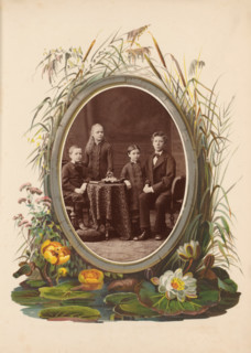 Portrait of two boys and two girls, photograph, cabinet photograph, This photo is part of an album