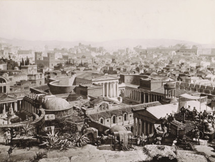 View of ancient Rome: the Forum of Augustus and the Baths of Titus, Forum des Augustus. - Baths of