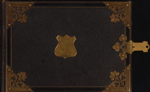 Photo album (empty), photograph album, slip-in album, Photo album with 36 pages with two gold-lined