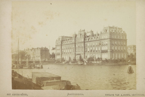 The Amstel Hotel. Amsterdam., View of the Amstel Hotel, photograph, cabinet photograph, Part of a