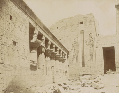 Colonnade of the Temple of Isis on the island of Philae, photograph, Part of Travel album with 80