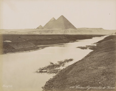 Caire, Pyramids of Giza, View of the Pyramids of Giza near Cairo, photograph, Part of Travel Album