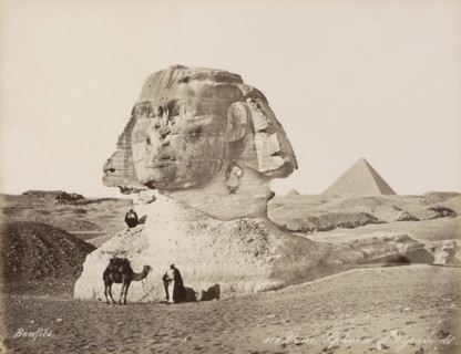 Sphinx and pyramids of Giza, Caire, Sphynx et Pyramide, photograph, Part of Travel album with 80