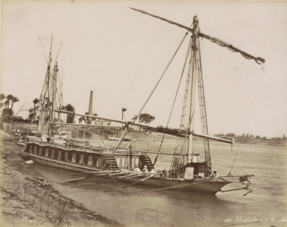 Dahabie on the Nile, Passenger boat (dahabie) on the Nile, photograph, Part of Travel Album with 80