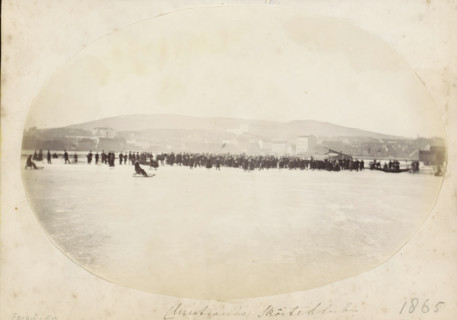 Skaters in Christiania, Christiania Sköiteklub, photograph, Part of an English family album with