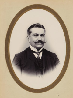 Portrait of a man, album cover, photograph, cabinet photograph, This photo is part of an album.,