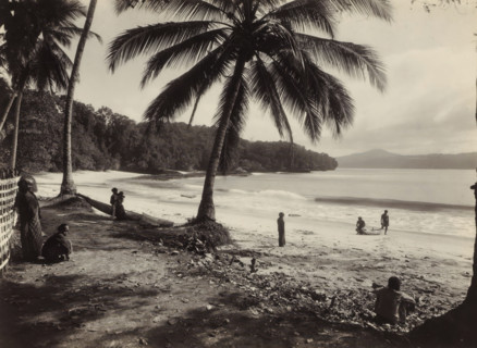 Beach scene in the Dutch East Indies, photograph, Part of Travel Album with Forty Photos of the