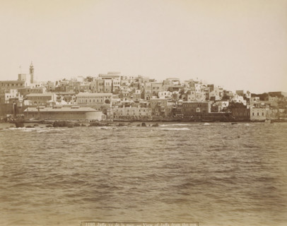 Jaffa, seen from the sea, Jaffa vu de la mer. - View of Jaffa from the sea., photograph, Part of