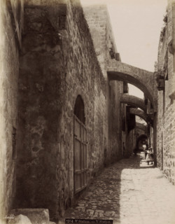 Fifth Station of the Cross on the Via Dolorosa in Jerusalem, V Station. - V Station., photograph,