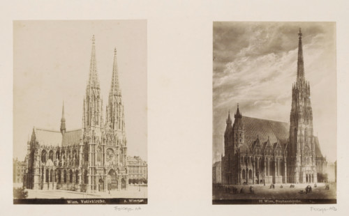 Photo reproduction of (presumably) a painting of St. Stephen's Cathedral in Vienna, Wien,