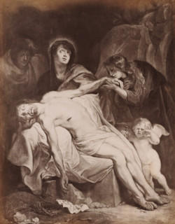 Photo reproduction of (presumably) a print after a painting by Anthony van Dyck, depicting the