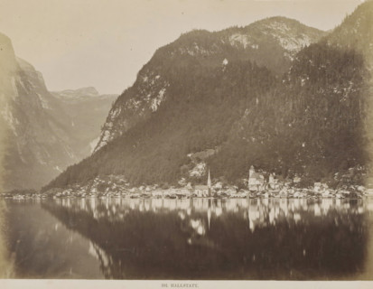 Hallstatt, View of Hallstatt with lake and surrounding mountains, photograph, Part of Travel album