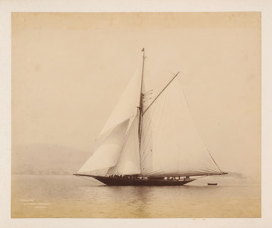 Sailing ship Calluna launched, album page, photograph, This photo is part of an album.,