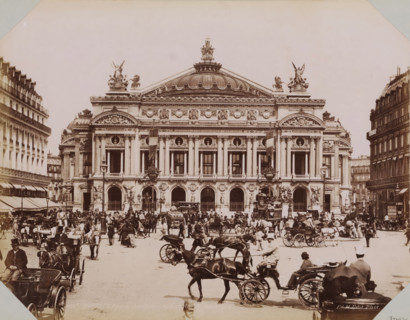 View of the Opéra de Paris, album cover, photograph, This photo is part of an album., retailer's