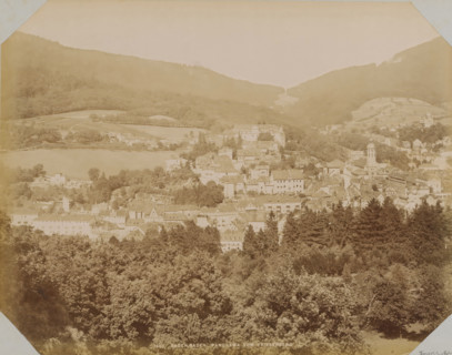 View of Baden-Baden, album page, photograph, This photo is part of an album., annotation: 'Reis
