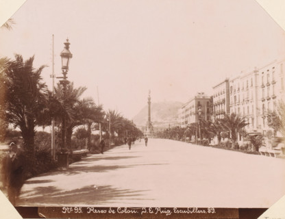 Street view of Paseo de Colón in Barcelona, Paseo de Colon, album page, photograph, This photo is