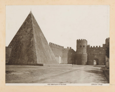 Pyramid of Cestius and the Porta San Paolo in Rome, ROMA Sepolcro di Cajo Cestio, photograph, Part