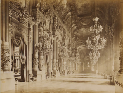 PARIS. - Le Foyer de l'Opéra, Foyer of the Opéra Garnier in Paris, photograph, Part of Travel album