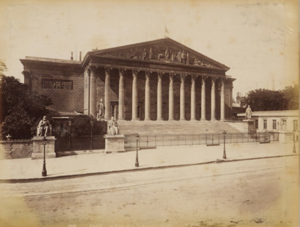 Palais Bourbon in Paris, album page, photograph, This photo is part of an album., inscription: