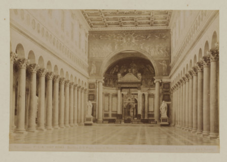 Basilica di S. Paolo furoi le mura, Interior of St. Paul outside the Walls in Rome, Italy, Roma,