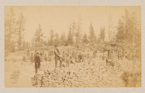 Group of men, possibly miners in Northern Sweden between Luleå and Narvik, photograph, Sweden, 1891