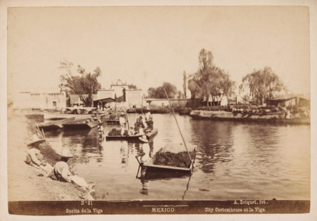 Garita de la Viga, City Customhouse at la Viga, Pramen in the La Viga Canal in Mexico City, Mexico,